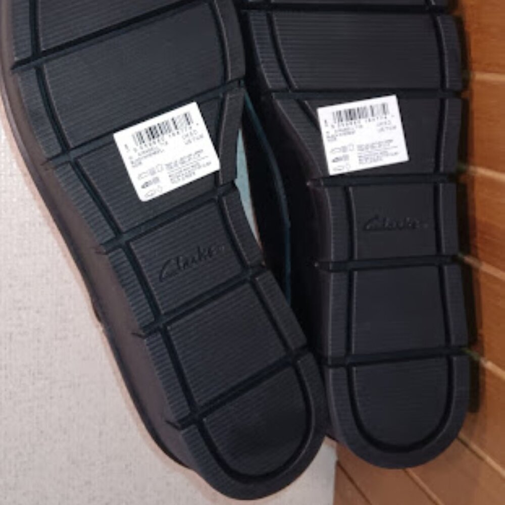 Clarks Collection Women 7.5 Plaid Fabric Oxford Wedge Platform Loafer Black NWT - Picture 9 of 10